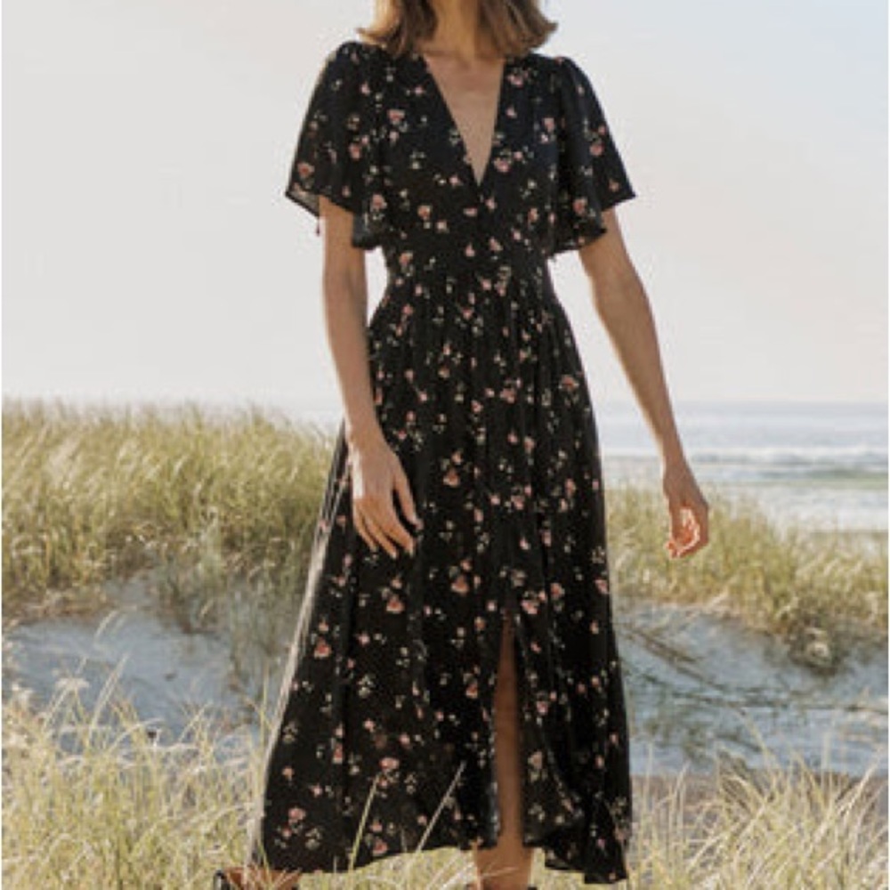 Auguste Charlotte Holly Midi Dress Black